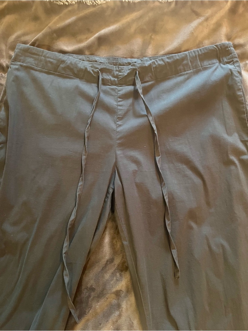 James Perse Women’s Slate Gray Drawstring Straightleg Cotton Pants